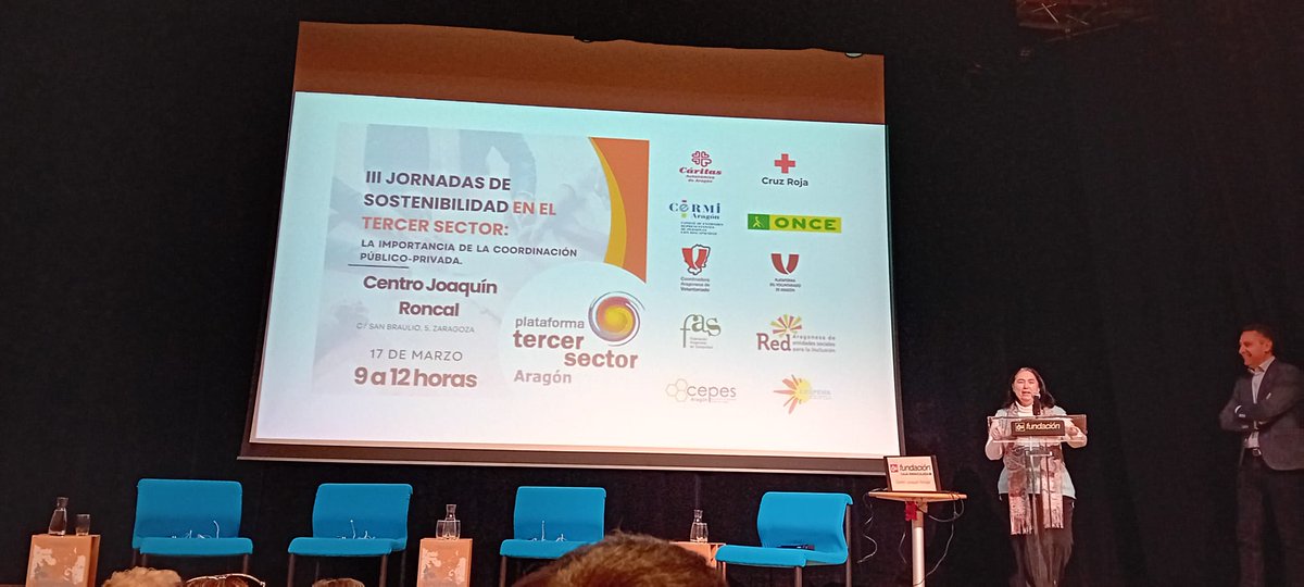 Nuestra tesorera y presidenta de la
Plataforma del Tercer Sector en Aragón, Ana Sancho,
ha inaugurado esta mañana la Jornada de debate de
sostenibilidad. Un encuentro que analiza una de las cuestiones más
importantes para el sector.
#tercersector #aragon #aragonvoluntario
