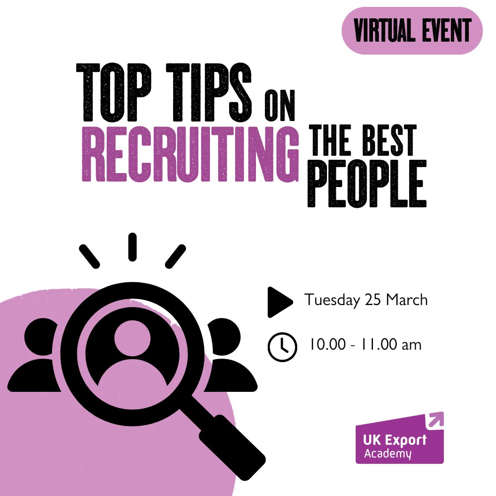 Fuel business growth through effective recruitment and on-boarding
25th March 10-11am.

Recruitment is a huge challenge for many businesses. This session will help break down barriers and help ensure businesses can find the right people.

Find out more: zurl.co/qDB9g