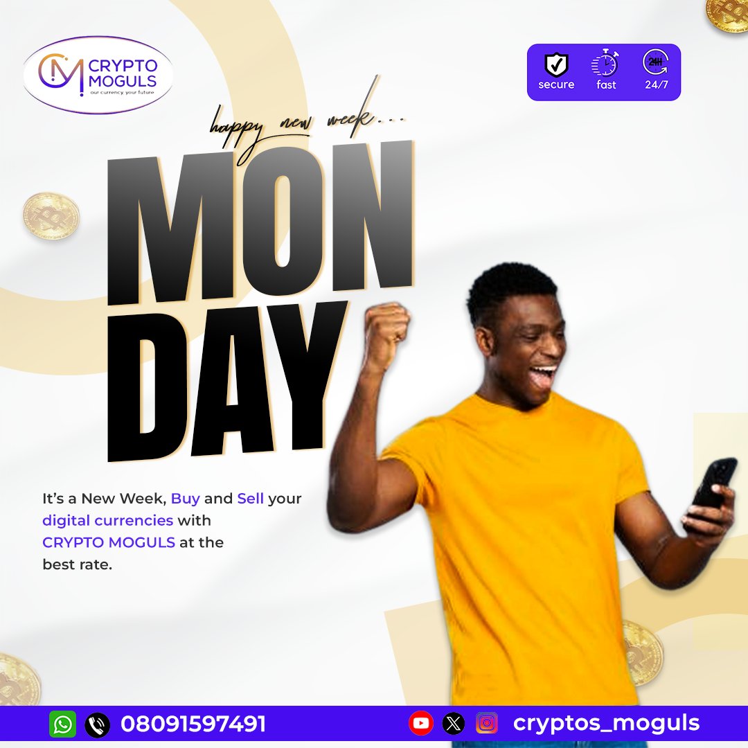 cryptos_moguls's tweet photo. Happy New Week...Go out today and conquer cause at CRYPTO MOGULS we gat you covered 24/7...💯BEST RATE
#cryptomoguls #digital #currency #crypto #cryptocurrencies #defi #trade #best #rate #deal #moguls #mogulmindsets #future #finance https://t.co/kNHenor4qX