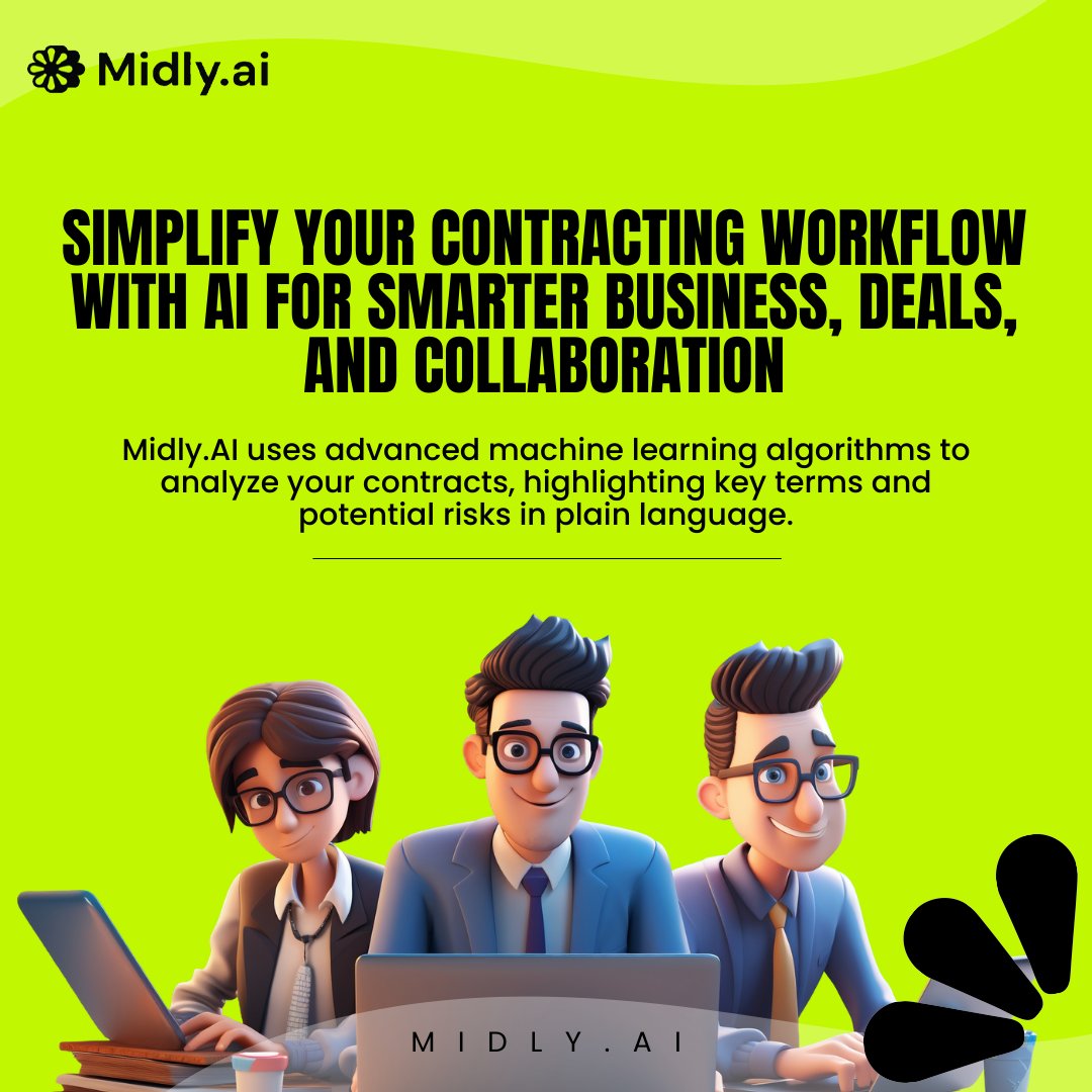MidlyAI's tweet image. This isn’t just contract management. This is contract intelligence.

This is Midly.AI. 🚀

#MidlyAI #AIContracts #Automation #ContractManagement #LegalTech #EntrepreneurTools #SmarterDeals #AIforBusiness

✅ Faster deals
✅ Smarter workflows
✅ Less contract hassle