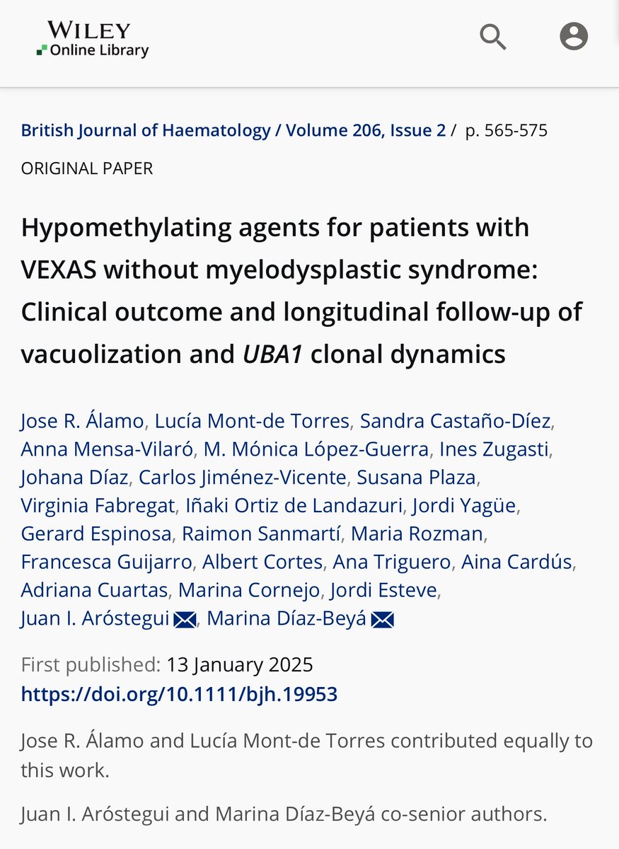 Inma_CalvoP's tweet image. @Inma_CalvoP . Aunque el Síndrome VEXAS se trata de una enfermedad hemoautoinflamatoria del adulto, por el momento. Es recomendable leer este reciente artículo de autores españoles, entre ellos JI Aróstegui. Donde señalan avances terapéuticos en estos pacientes.