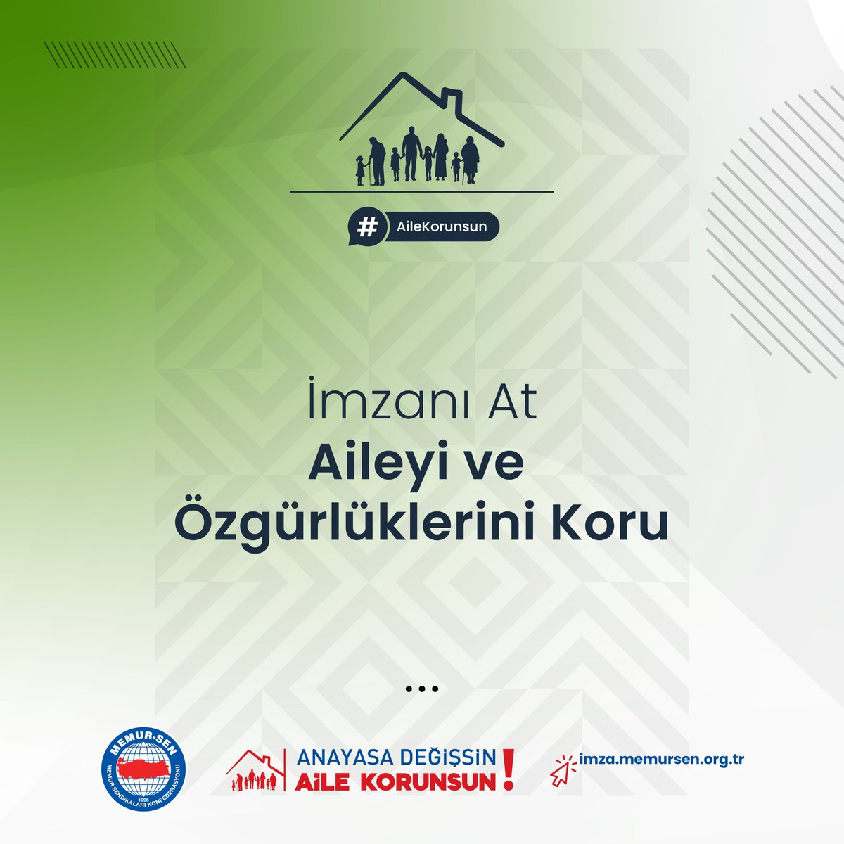 Bir imza çok şeydir!
Ailemizin korunması ve başörtüsüne özgürlük için anayasal güvence.
Güç ver, duyur.
#AileKorunsun
Kampanyaya destek olmak için: imza.memursen.org.tr