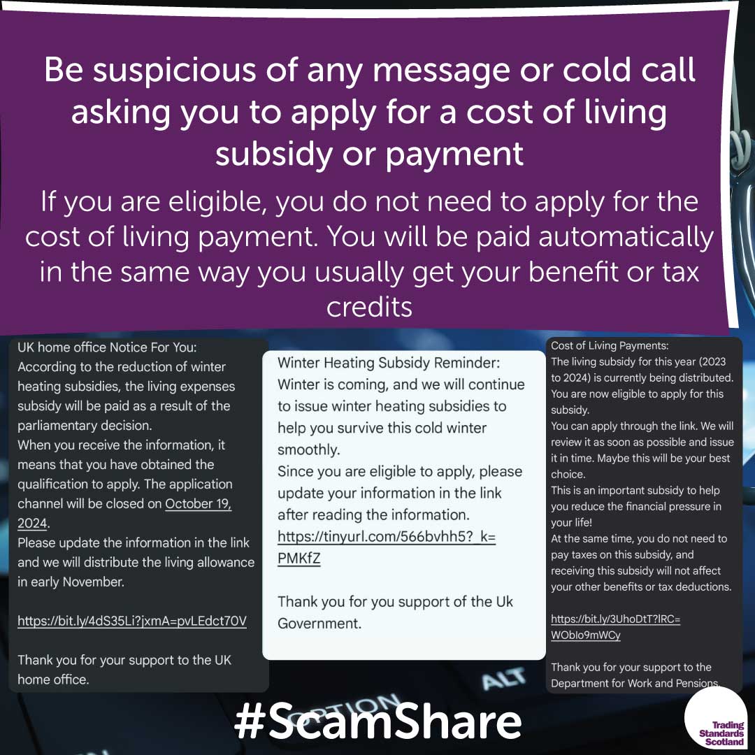 Be #ScamAware of calls or emails which ask for your details to receive a heating payment or discount on your energy bills

If you're eligible to receive cold weather or energy bill support payments, you don't need to apply - you'll be paid automatically

➡️mailchi.mp/9aea37011efe/t…