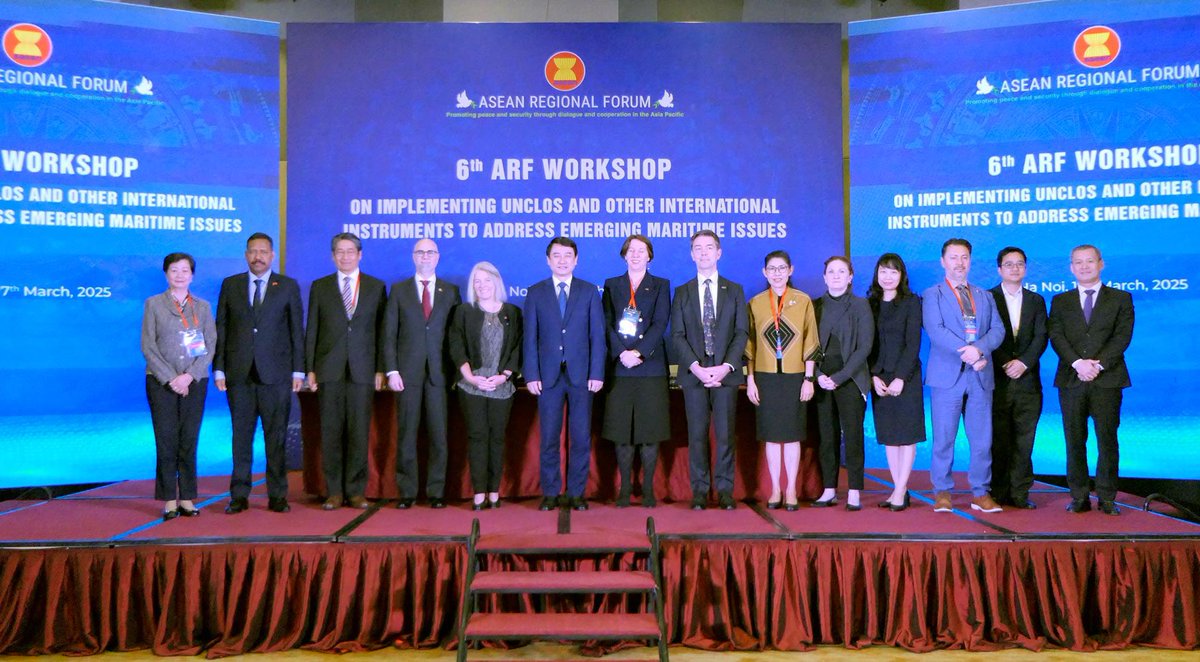 Thanks to Vietnam for organising today the ASEAN Regional Forum #UNCLOS seminar, co-chaired by the EU 🇪🇺, Australia 🇦🇺, Canada 🇨🇦 and New-Zealand 🇳🇿.

🇪🇺 supports ASEAN to ensure that maritime disputes are managed according to international law &amp; guarantee together the security