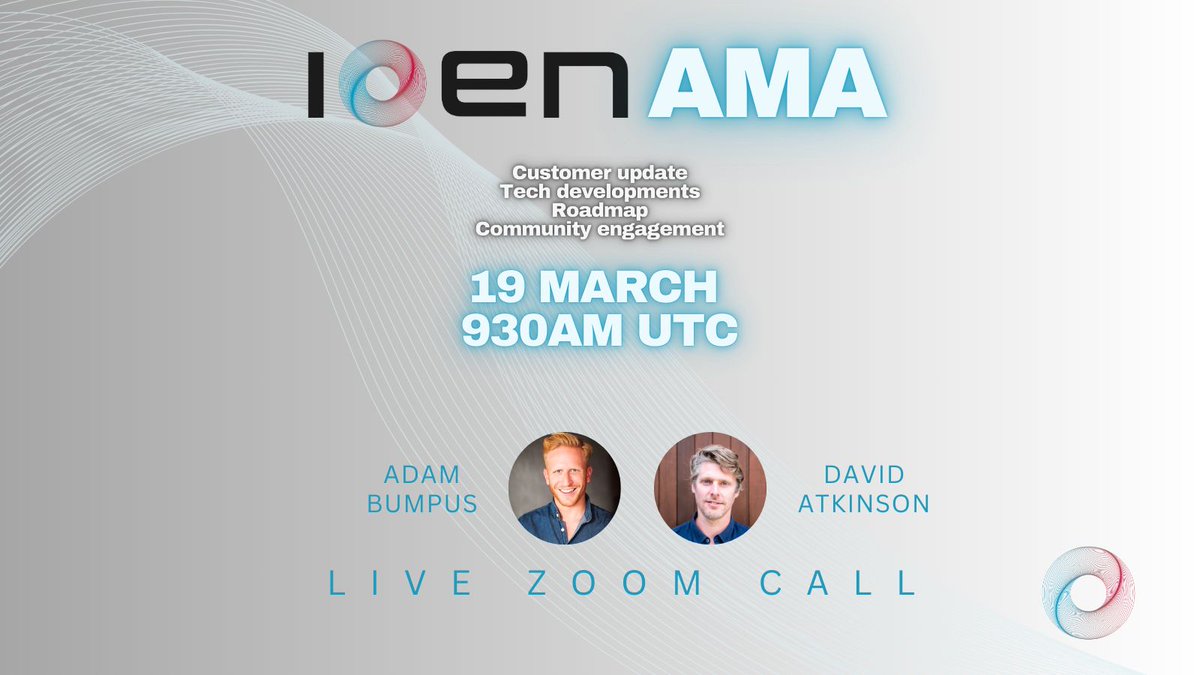 IOEN Tech (@ioen_tech) on Twitter photo ๐ BREAKING: IOEN Community AMA happening 19th March 930am UTC! Customer wins, update on our tech advances, and a special opportunity for YOU to shape our future. So much happening. Join <a href="/adambumpus/">Adam Bumpusโก๏ธ</a> and <a href="/dcaworld/">David Atkinson - holochain, rainlang</a>
on TG for details: t.me/IOEN_global #renewableenergy ๐ BREAKING: IOEN Community AMA happening 19th March 930am UTC! Customer wins, update on our tech advances, and a special opportunity for YOU to shape our future. So much happening. Join <a href="/adambumpus/">Adam Bumpusโก๏ธ</a> and <a href="/dcaworld/">David Atkinson - holochain, rainlang</a>
on TG for details: t.me/IOEN_global #renewableenergy