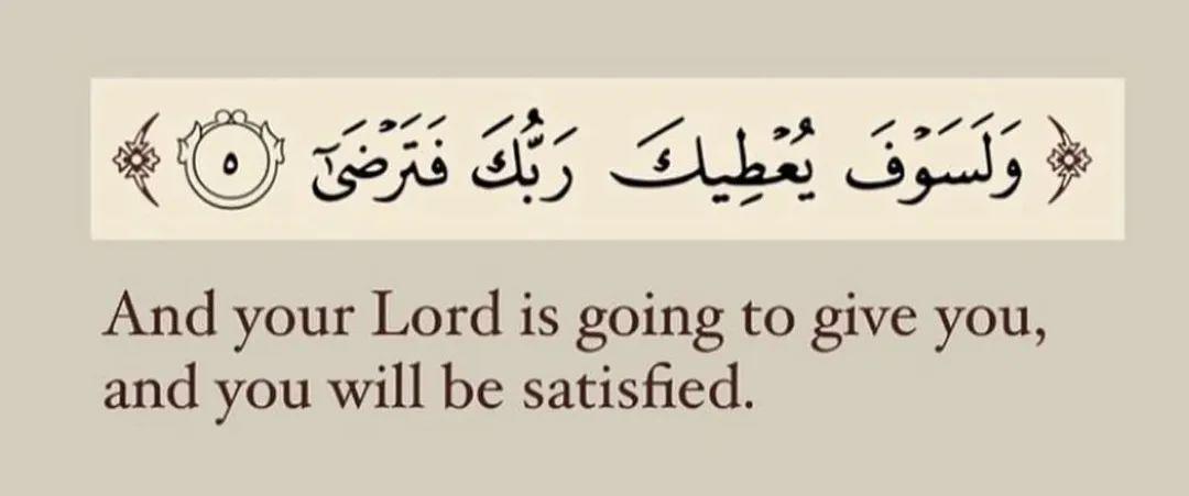 And you will be satisfied.