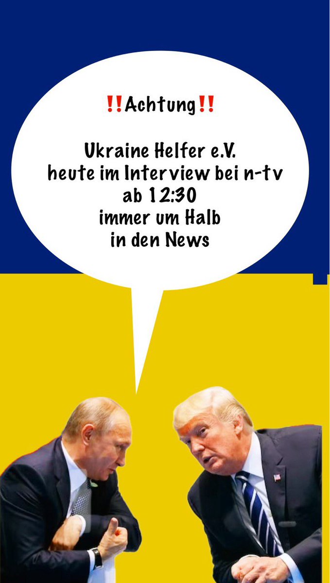 Ukraine Helfer e.V. 🇩🇪 🇺🇦 🇪🇺 🇮🇱 (@ukrainehelfer) on Twitter photo ❗️Achtung❗️ Ukraine Helfe e.V. heute im Interview bei <a href="/ntvde/">ntv Nachrichten</a> ab 12:30 bei "News Spezial".
Und dann nochmal um 13:30, 15:40, 16:30, 19:30. Stay tuned! ✌️
Live-Stream: n-tv.de/mediathek/live…
#SlavaUkraini ❗️Achtung❗️ Ukraine Helfe e.V. heute im Interview bei <a href="/ntvde/">ntv Nachrichten</a> ab 12:30 bei "News Spezial".
Und dann nochmal um 13:30, 15:40, 16:30, 19:30. Stay tuned! ✌️
Live-Stream: n-tv.de/mediathek/live…
#SlavaUkraini