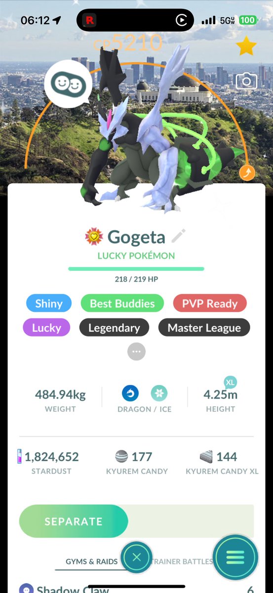 Hey <a href="/NianticHelp/">Niantic Support</a> <a href="/PokemonGoApp/">Pokémon GO</a> where’s the best buddy ribbon on the Black Kyurem?? I have the setting set properly, just wondering 😂