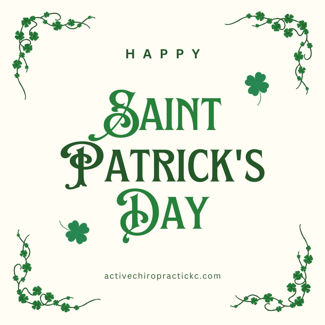 ActiveChiroKC's tweet photo. Get your GREEN on and do an Irish Jig because it's St. Patrick's day AND Doc wil be back in the office tomorrow! https://t.co/MTIDVlCDgS