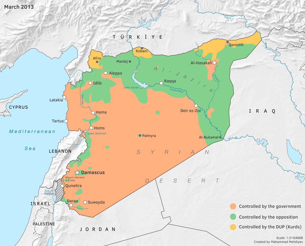 mehdiyevmd's tweet photo. Some maps of Syria and the Syrian Civil War that I made for a recent class project https://t.co/QLCfsJITBK