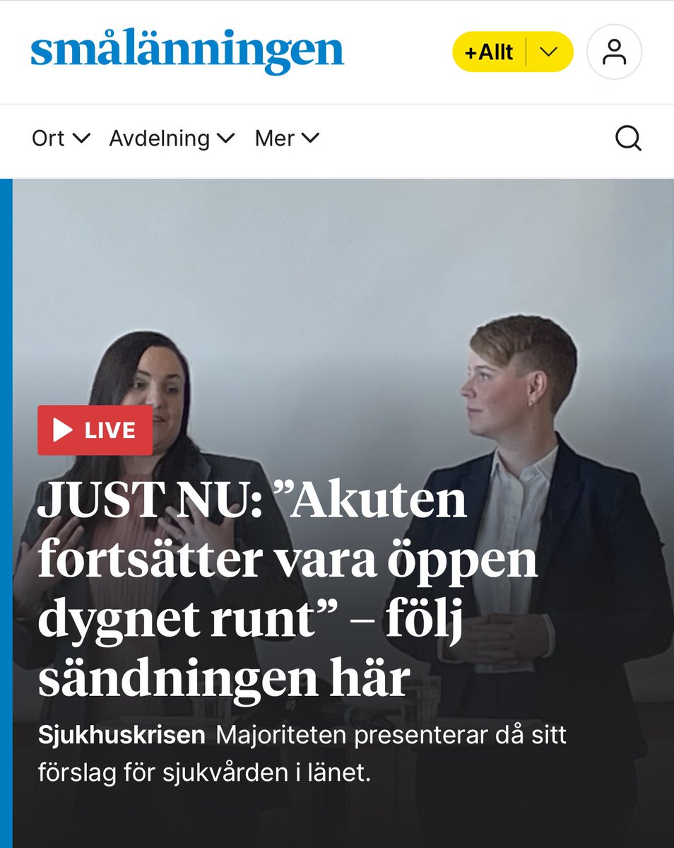 Idag ger Majoriteten – Moderaterna och Socialdemokraterna – besked om sjukhusvården i Kronoberg.

Bl.a. att dygnet runt-akuten blir kvar i Ljungby, lokal ledning på båda sjukhusen och Räppe ska övervägas igen för nybyggnation i Växjö.