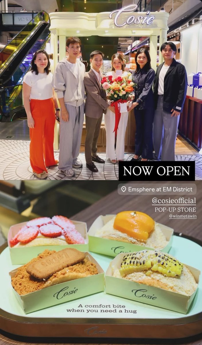 —— Open #Cosie Pop-up store
@ Emsphere ✨🍰🥣

พี่ไอซ์CEOสาวคนสวยเป็นตัวแทนรับมอบดอกไม้จากทาง Emsphere ในการเปิด pop up store น้อง Cosie แบรนด์ขนมน้องใหม่จากบ้านโอภาสเอี่ยมขจร ขอให้ธุรกิจปังๆตามรอยน้อง souri นะคะ😘💖✨

#kasanant <a href="/kkasanant/">Kasanant</a> 
#winmetawin