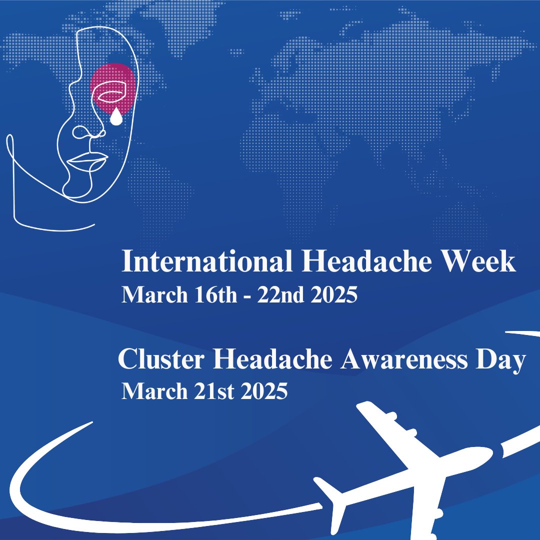 🧠 March 16th - 22nd, 2025, marks International Headache Week, a time to raise awareness about the burden of headache disorders and advocate for better care and research.

Furthermore, March 21st, 2025, is Cluster Headache Awareness Day, dedicated to highlighting one of the most