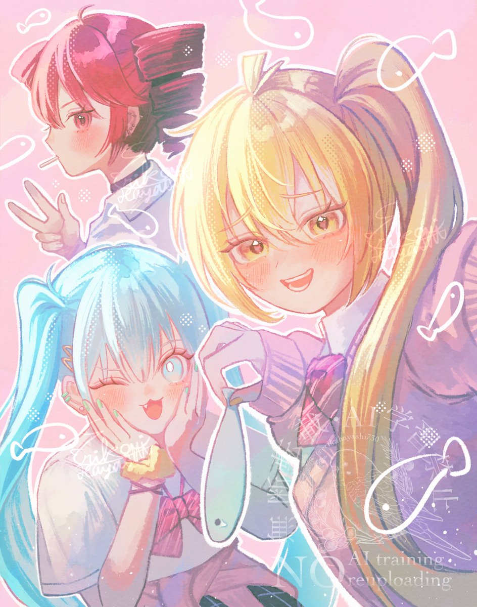 初音ミク ,重音テト 「#雑魚 #亞北ネル 」|林エリカのイラスト