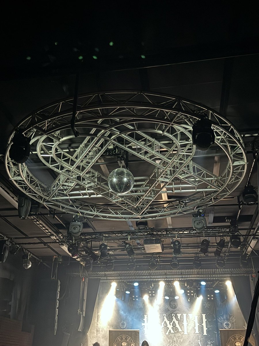 The house lighting truss at the rock venue in Helsinki is a heartagram. Because of course it is.