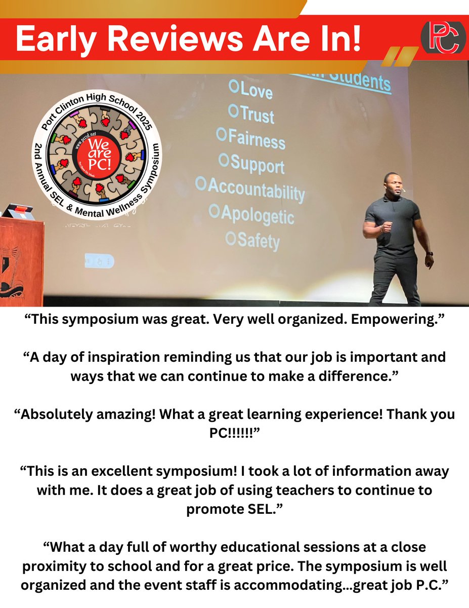 SEL & Mental Wellness Symposium (@pcselsymposium) on Twitter photo Check out some of the early reviews from the feedback form. Thank you for an amazing day! <a href="/We_are_PC/">PC Schools</a> <a href="/Pcsupt/">Pat Adkins</a> <a href="/PrincipalPCHS/">Port Clinton HS</a> <a href="/kellycroy/">Kelly Croy</a> <a href="/NorthPointESC/">North Point Educational Service Center</a> Check out some of the early reviews from the feedback form. Thank you for an amazing day! <a href="/We_are_PC/">PC Schools</a> <a href="/Pcsupt/">Pat Adkins</a> <a href="/PrincipalPCHS/">Port Clinton HS</a> <a href="/kellycroy/">Kelly Croy</a> <a href="/NorthPointESC/">North Point Educational Service Center</a>