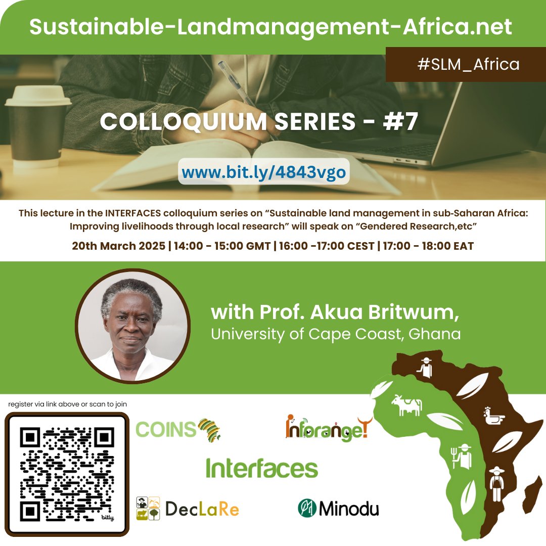 FARA Africa (@farainfo) on Twitter photo Participate with us in the #INTERFACES Colloquium Series Session on "Gendered Research" with Prof. Akua Britwum of <a href="/UCCGH_Official/">University of Cape Coast (UCC)</a> as we discuss gender dynamics, roles, & inequalities to ensure inclusivity, equitability, & impact.
register via 🔗 bit.ly/4843vgo to join Participate with us in the #INTERFACES Colloquium Series Session on "Gendered Research" with Prof. Akua Britwum of <a href="/UCCGH_Official/">University of Cape Coast (UCC)</a> as we discuss gender dynamics, roles, & inequalities to ensure inclusivity, equitability, & impact.
register via 🔗 bit.ly/4843vgo to join