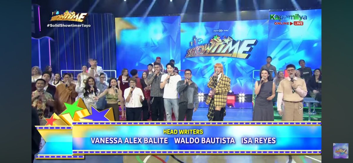 marylltamayo's tweet photo. Showtime hosts (03/17/25) #SolidShowtimerTayo @itsShowtimeNa @VhongX44 @vicegandako @anakarylle @jhongsample @jugsjugsjugs @teddspotting @ryanbang @tyangamyp @jackiegirlg #IonPerez #Cianne @ogiealcasid @MCmuah insert @annecurtissmith @prinsesachinita @akosiLASSY @Espanto2001 https://t.co/85nbsrQUm5