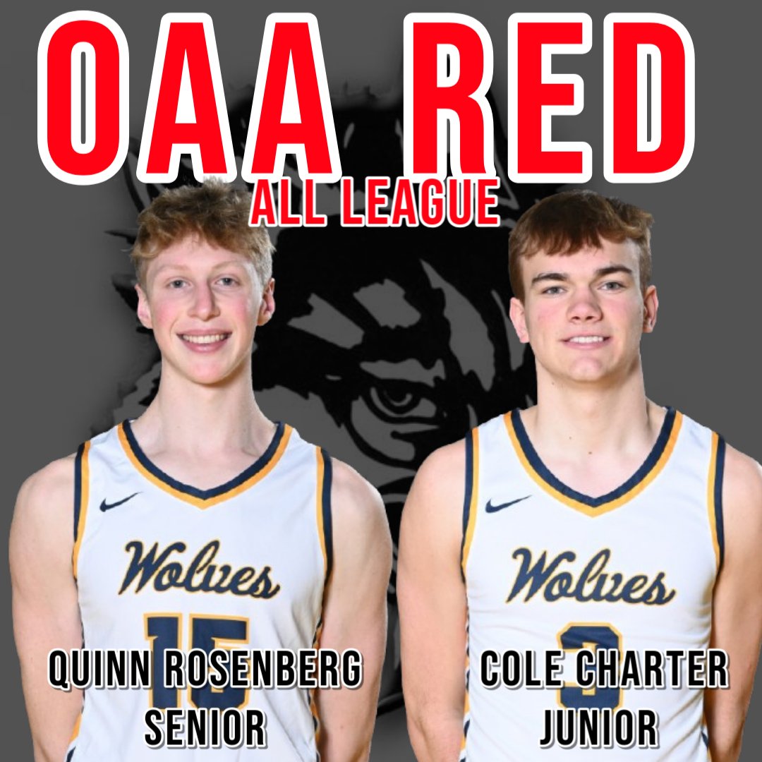 Congrats to Senior Quinn Rosenberg &amp; Junior Cole Charter on being named OAA Red All League. #ClarkstonBasketball