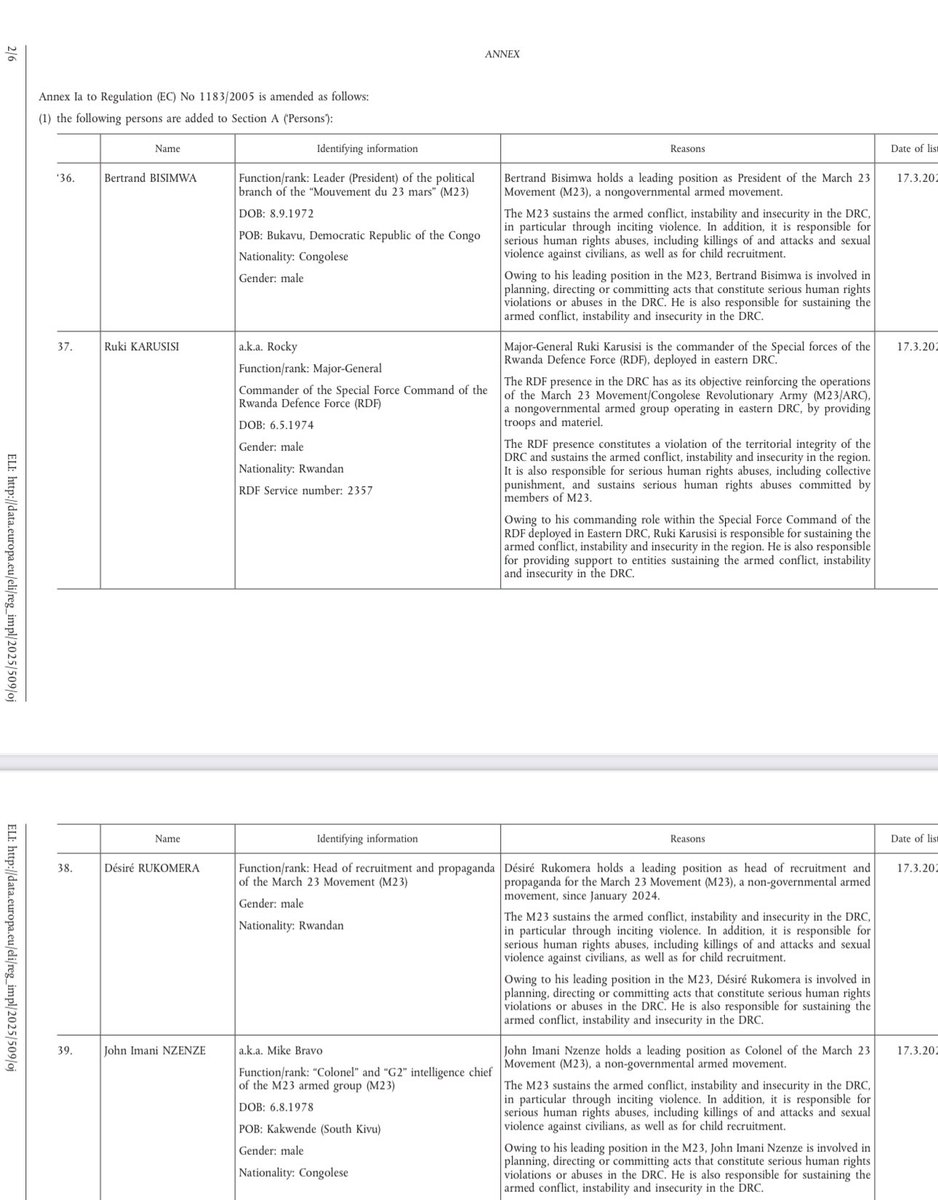 StanysBujakera's tweet photo. #RDC #M23: Les sanctions européennes sont tombées 👇👇👇 https://t.co/o6KIoeQhS2