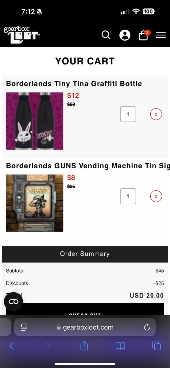 LowRado99's tweet photo. @GearboxOfficial @Borderlands 
I support the hell out of gearbox and borderlands. I have an entire room in my house themed around Tiny Tina and Borderlands. But this is insane! I live in the lower 48 states. Can only imagine shipping to Hawaii! https://t.co/hCCXcdHhXP