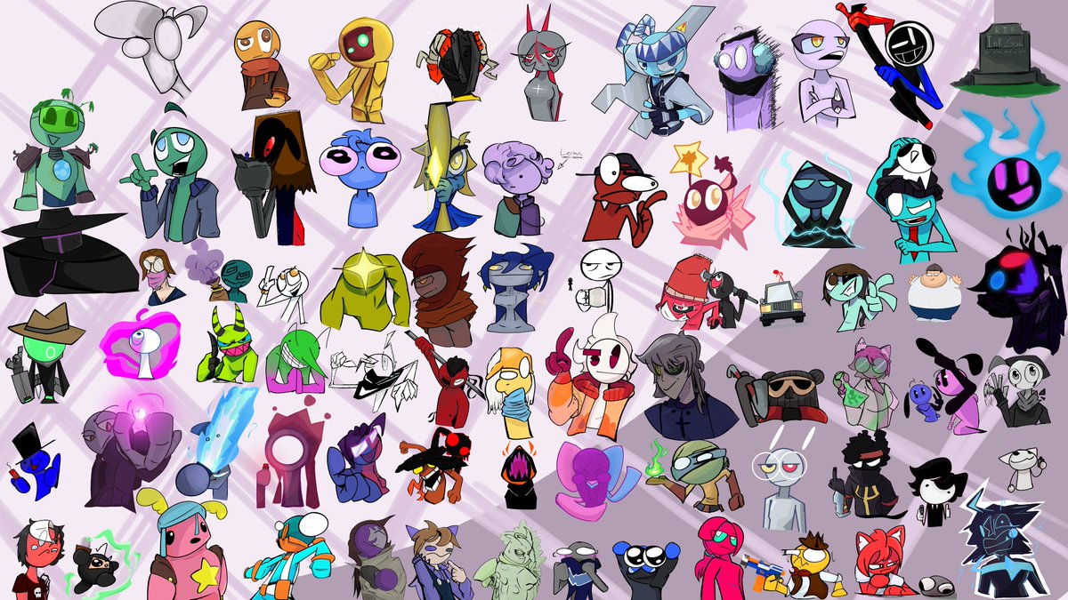 After so long, 75 Oc's all in their own different ways
this took way longer than i wanted it to be but, here we are,

if you want your character image solo just comment under the post and i'll send it over