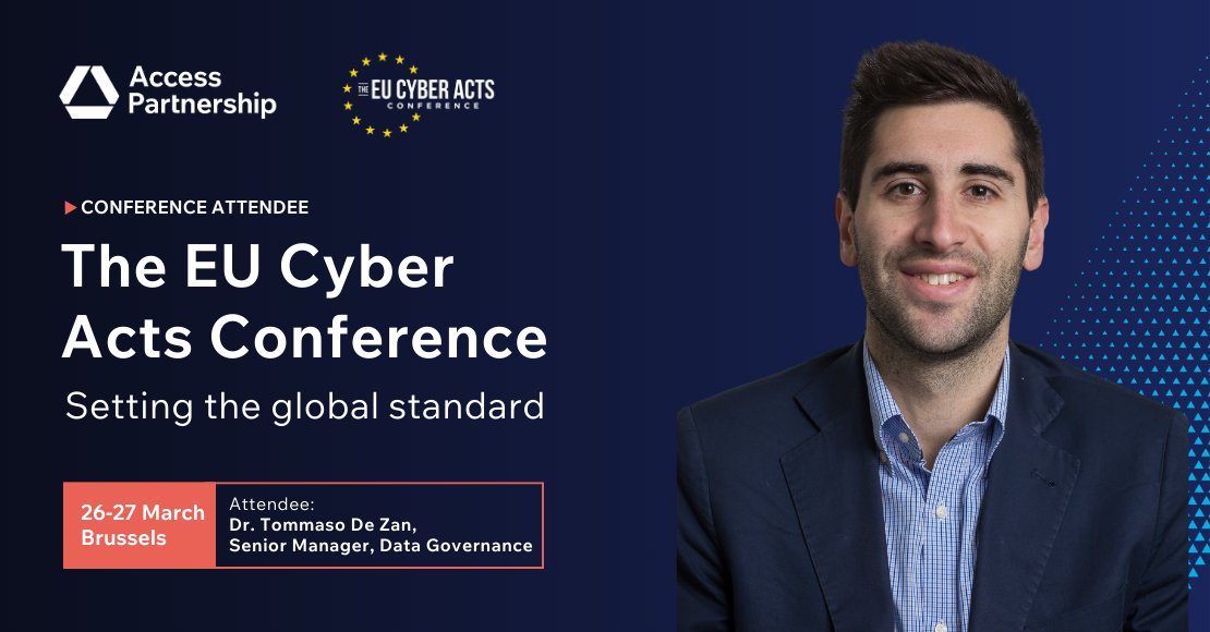 Access Partnership (@accessalerts) on Twitter photo Next week, Dr Tommaso De Zan will be in Brussels attending the <a href="/EUCyberAct/">EU Cyber Acts Conference</a> Conference. Join us and key stakeholders from 27 countries as we explore #Europe's evolving #cybersecurity framework and its global impact.
Get in touch to connect with us there. Next week, Dr Tommaso De Zan will be in Brussels attending the <a href="/EUCyberAct/">EU Cyber Acts Conference</a> Conference. Join us and key stakeholders from 27 countries as we explore #Europe's evolving #cybersecurity framework and its global impact.
Get in touch to connect with us there.