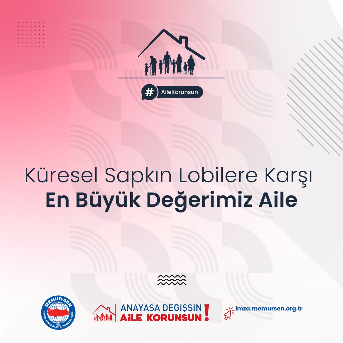 Aile yapımız tehdit altında.
Eşcinselliği meşrulaştırmaya çalışan projelere karşı net bir duruş sergile. Aile değerlerini koru, nesline sahip çık.

#AileKorunsun

Kampanyaya destek olmak için: imza.memursen.org.tr