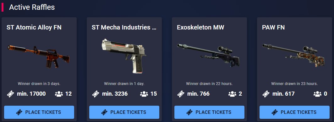 Some juicy things to win, just by playing on our Servers 🤤

🎫pracc.com/play/free-skins

#CS2