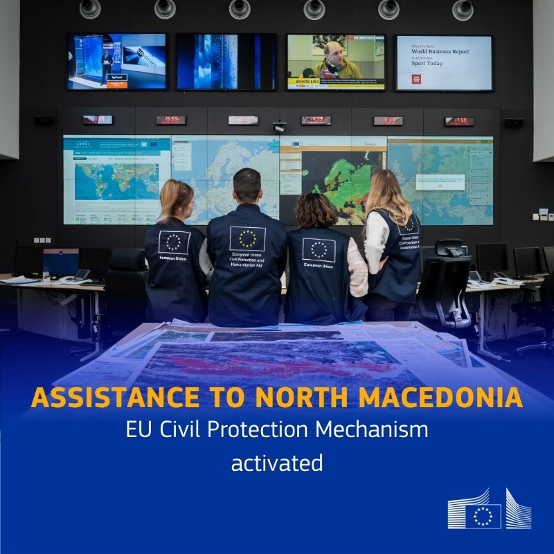 EU_Commission's tweet photo. North Macedonia has activated the #EUCivilProtection Mechanism.
 
We are evacuating burn victims after the tragic fire at a nightclub in North Macedonia on Sunday.
 
Patients have been sent to Hungary by Luxembourg, and Romania is transporting patients to Lithuania.