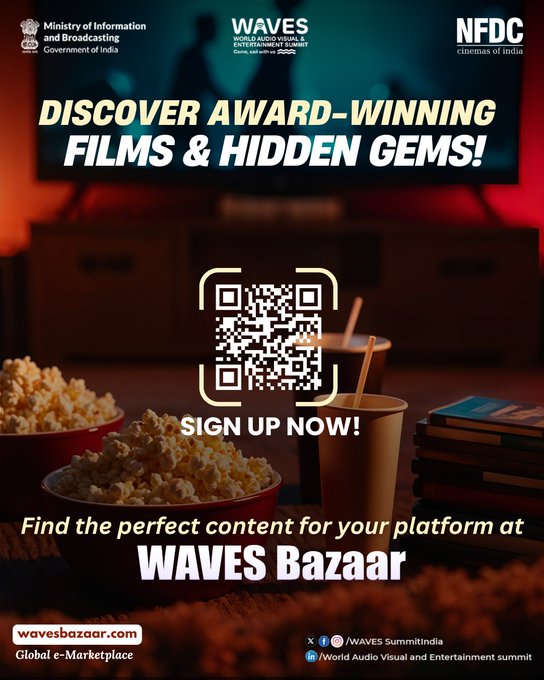 CBC_Patna's tweet image. ऐसे नए फिल्म कॉन्सेप्ट खोजें जो दर्शकों को उनकी स्क्रीन से चिपकाए रखें! खरीदार, WAVES Bazaar में इनोवेटिव क्रिएटर्स से जुड़ें।
📷 अधिक जानकारी के लिए, यहाँ जाएँ-wavesbazaar.com #CreateInIndiaChallenge #WAVESBazaar #WAVES #WAVES2025 #WAVESIndia #WAVESummit #WAVESummitIndia