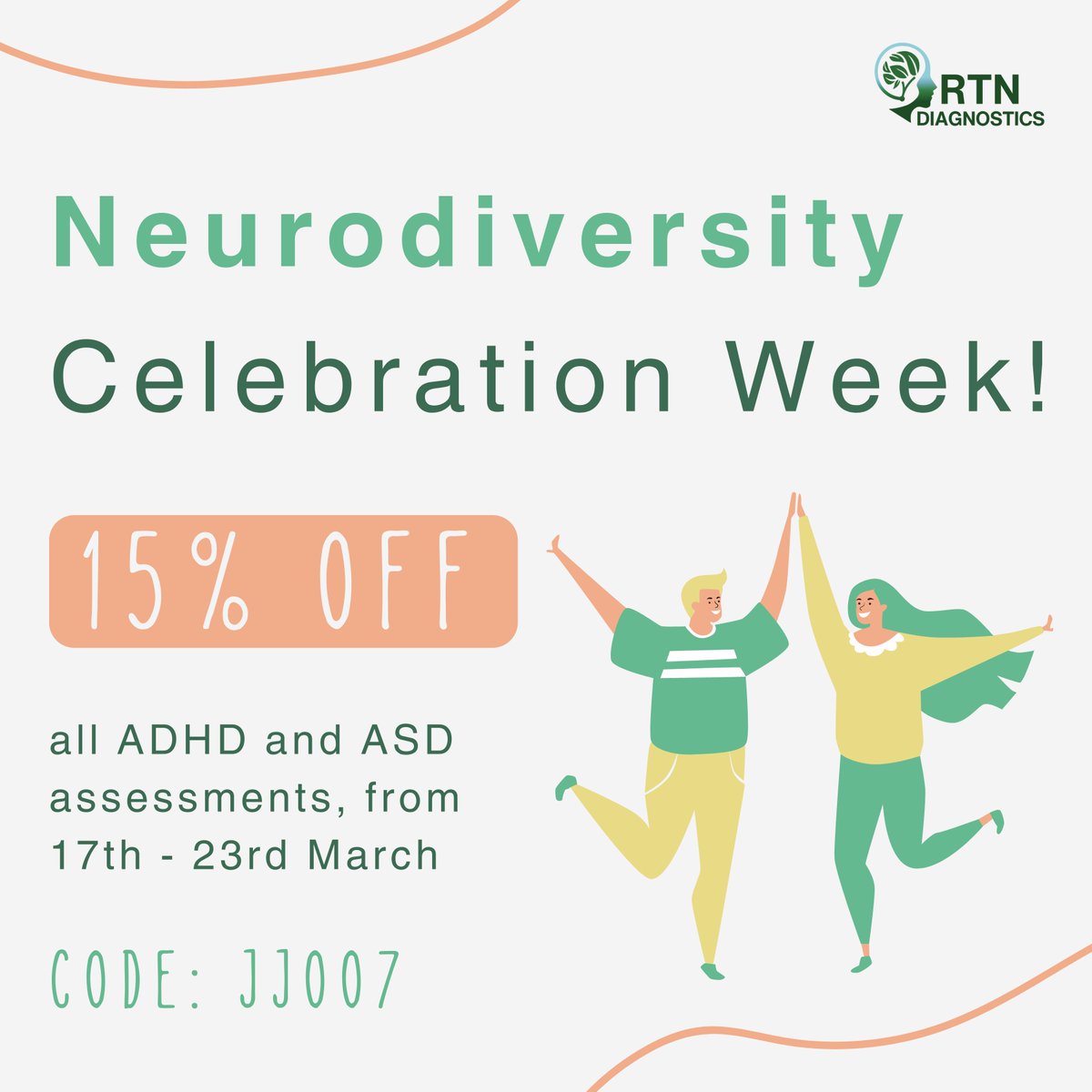 rtndiagnostics's tweet photo. Don't forget to take advantage of our Neurodiversity Celebration Week discount, running for a limited time ahead of our price changes on 24th March! 😊

Head to our website for 15% off now: https://t.co/KKK6CzcvSd https://t.co/DHYwVv9yna