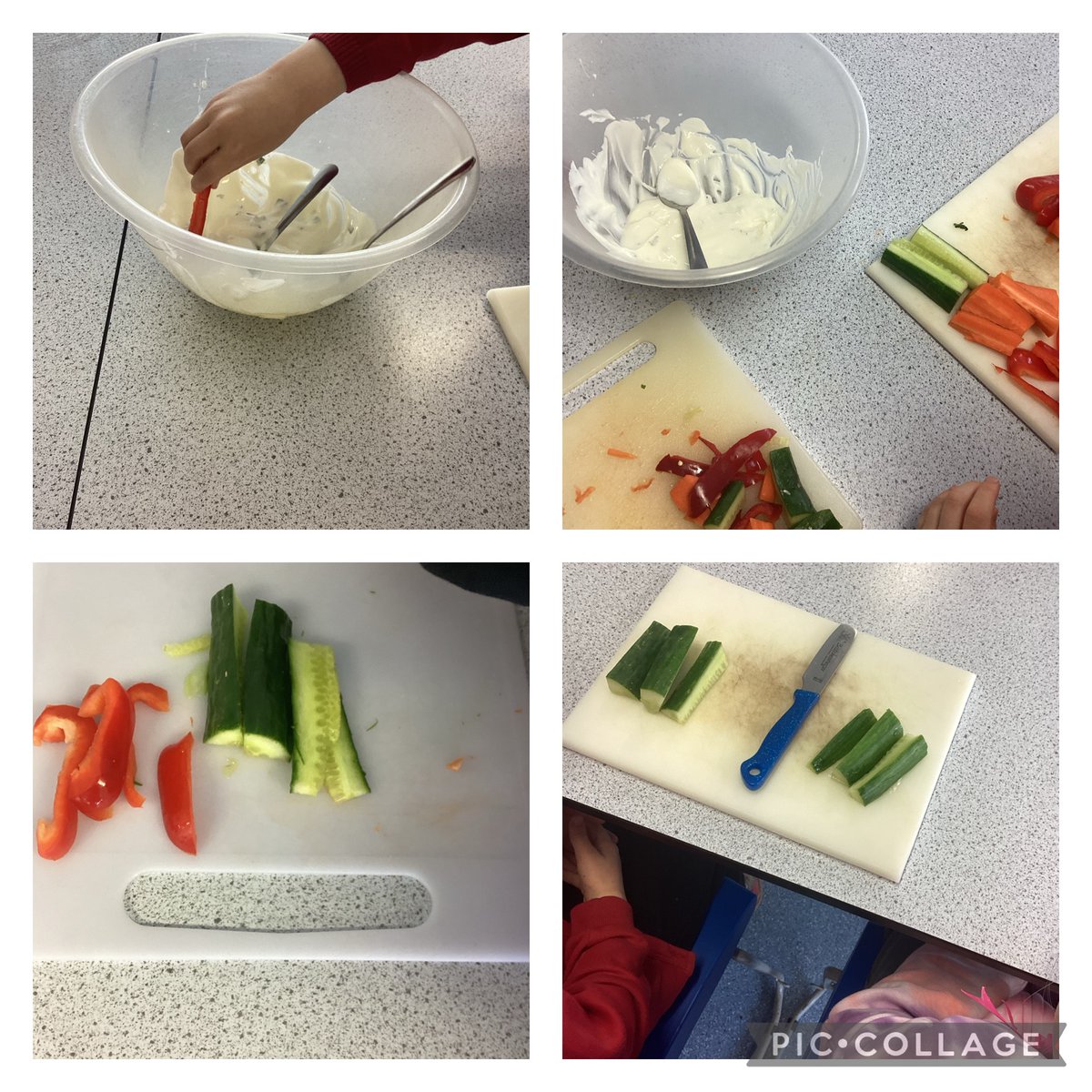 Year 1 preparing Crudites &amp; dip!