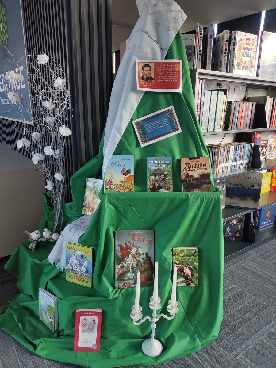 Expoziție de carte pentru vizitatorii bibliotecii desfășurată în perioada 27 februarie-14 martie 2025 dedicată marelui scriitor Ion Creangă. Cel, care ne aduce aminte de copilărie, familie și tradiții.