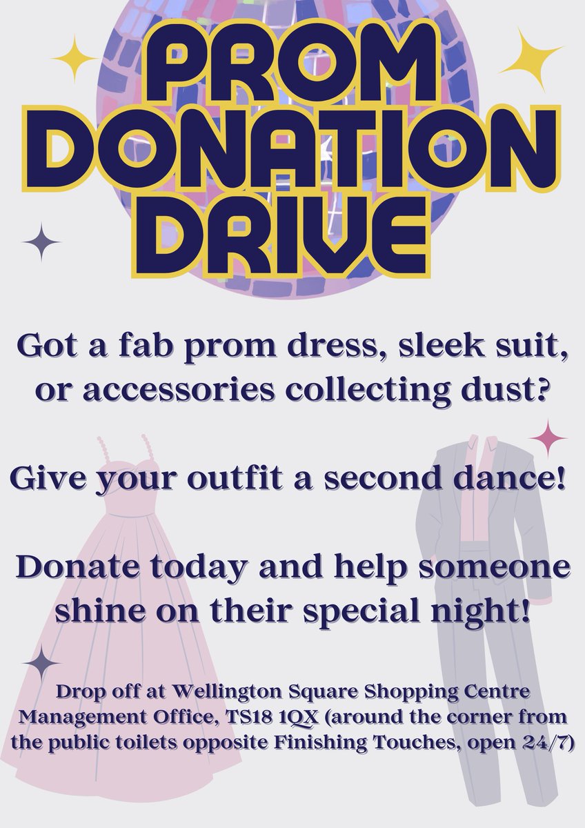 WellingtonShops's tweet photo. Our Prom Donation Event is happening this Thursday, and we’re making the final call for dresses, suits, and accessories!

We've already received so many incredible donations, and we’re beyond grateful. But if you have something fab collecting dust, why not give it a second dance? https://t.co/M3xc4UEWUD