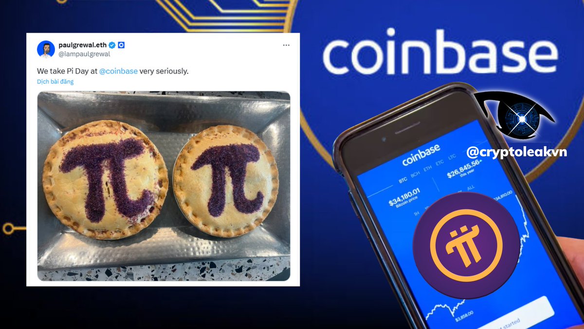 cryptoleakvn's tweet photo. 🚀 Coinbase Hints at Possible Pi Coin Listing? 🚀

🔥 While Binance stays silent, Coinbase—America’s largest exchange—just sparked speculation about listing Pi Coin!

👀 Paul Grewal, Coinbase’s Chief Legal Officer, posted a cryptic tweet about #PiDay featuring purple Pi-branded pies 🍰. This subtle move has set the Pioneer community on fire, fueling hopes of a major breakthrough for Pi Network!

💰 What’s at stake?
✅ A 30%+ price surge predicted if Pi gets listed
✅ Stronger liquidity & global recognition
✅ A major step toward mass adoption
If Coinbase officially lists Pi, it could be a game-changer—bringing Pi Network to millions of users in the U.S. and beyond! 🌎
🔥 Is this the moment we’ve been waiting for? Drop your thoughts below! 👇
#PiNetwork #PiCoin #Coinbase #Crypto #PioneerMovement 🚀