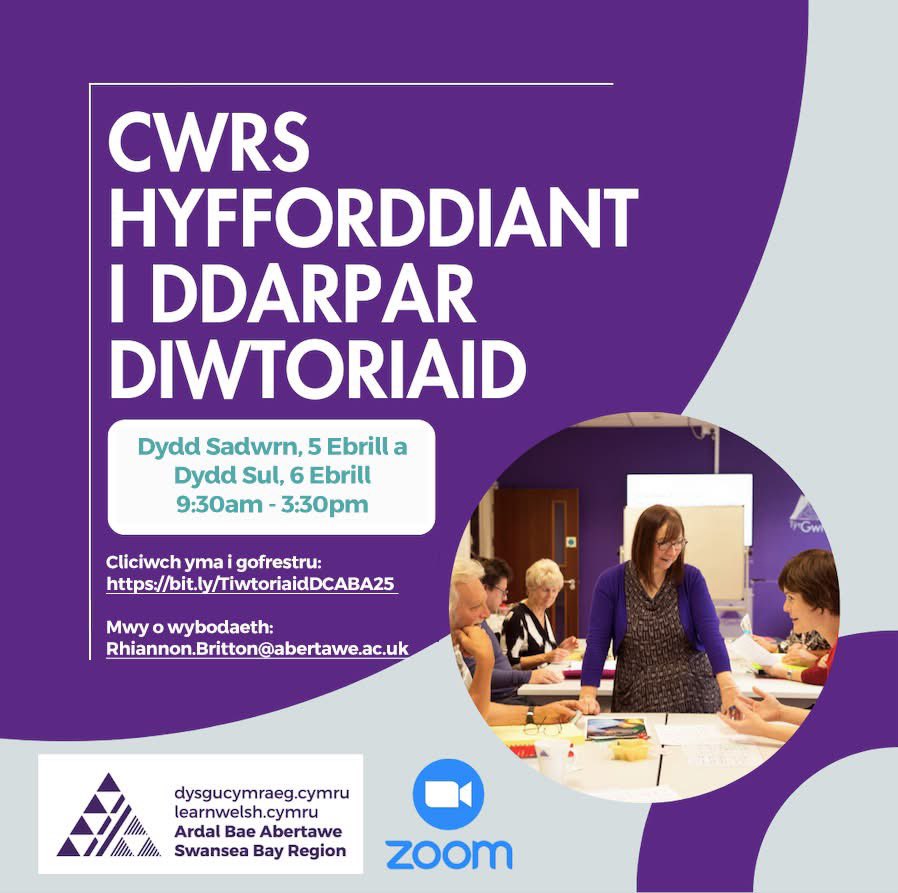 Ydych chi wedi ystyried gweithio fel tiwtor #Cymraeg? Beth am gofrestru ar ein cwrs i dderbyn hyfforddiant AM DDIM? 
bit.ly/TiwtoriaidDCAB… 
(This is a post about a course for prospective Welsh for adults tutors. If you know anyone who would make a great tutor, please share!)