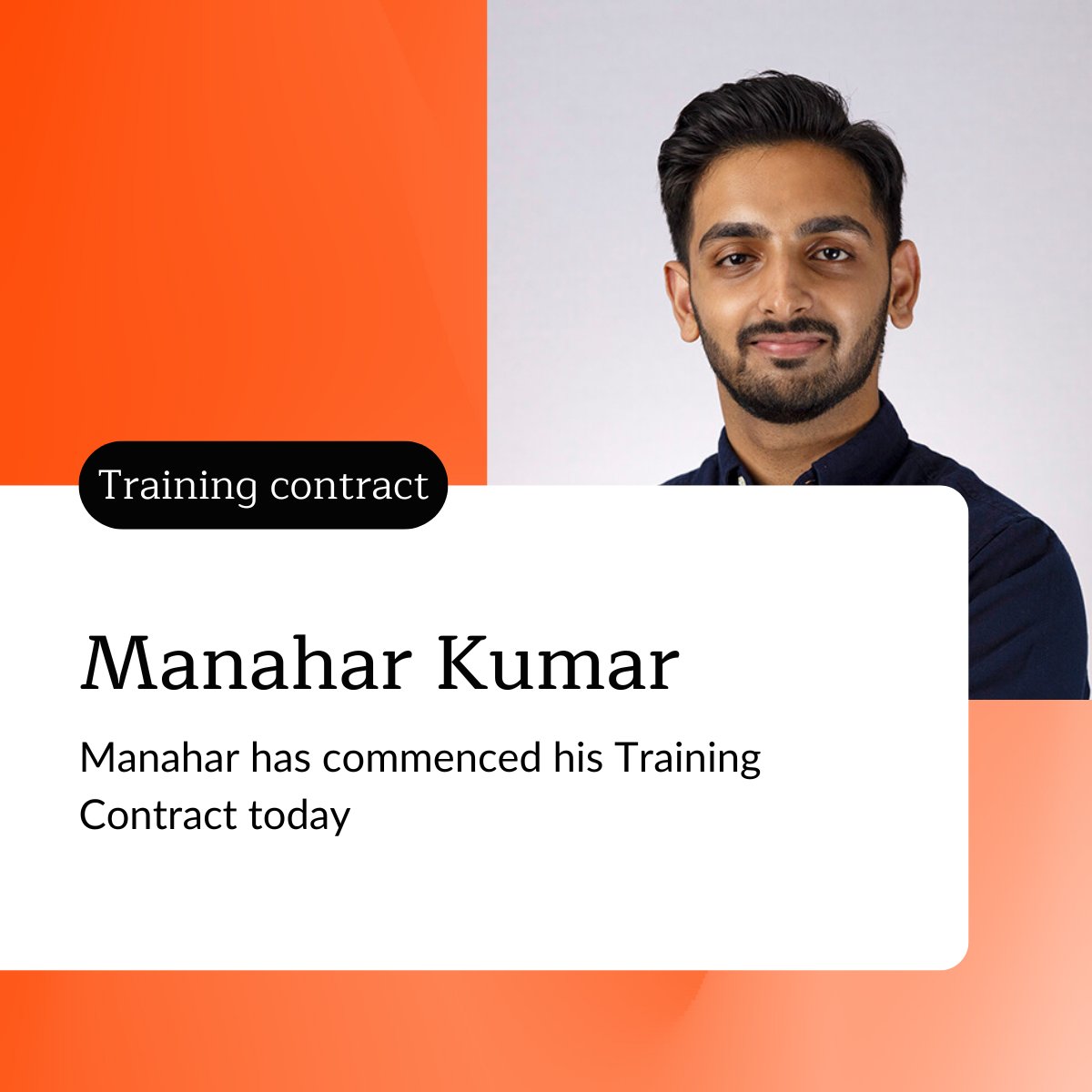 Congratulations to Manahar Kumar who has commenced his training contract today!

#FSPnews #TrainingContract #TraineeSolicitor #Law #LegalCareer #RDGUK #ThamesValley