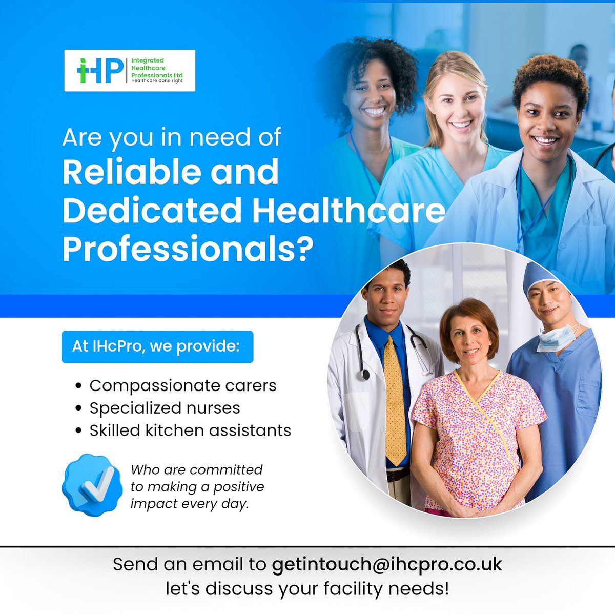 IHcPro's tweet photo. At IHcPro, we provide:
✅ Compassionate carers
✅ Skilled kitchen assistants
✅ Specialized nurses
📩 Need trusted healthcare professionals? Email getintouch@ihcpro.co.uk to get started!
#HealthcareStaffing #IHcPro #MedicalRecruitment #QualityCare https://t.co/VQpAPiW1jH