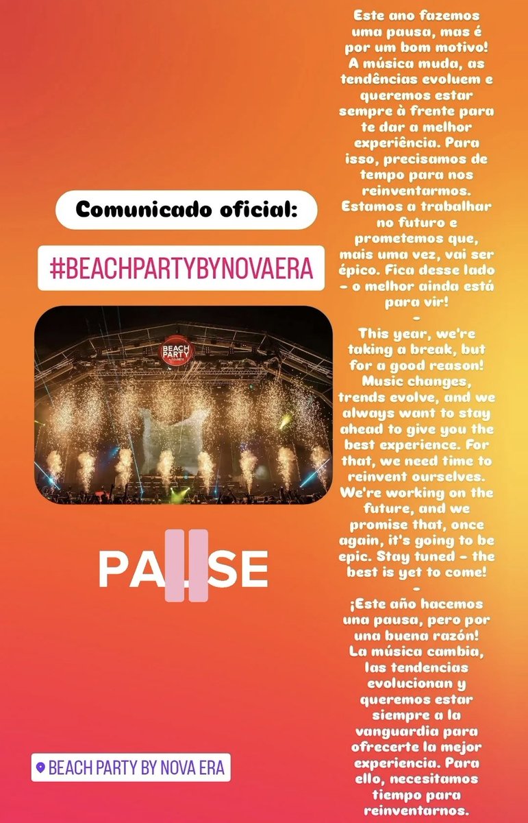 Beach Party By Nova Era (2025) 
Comunicado oficial /Official Statement: