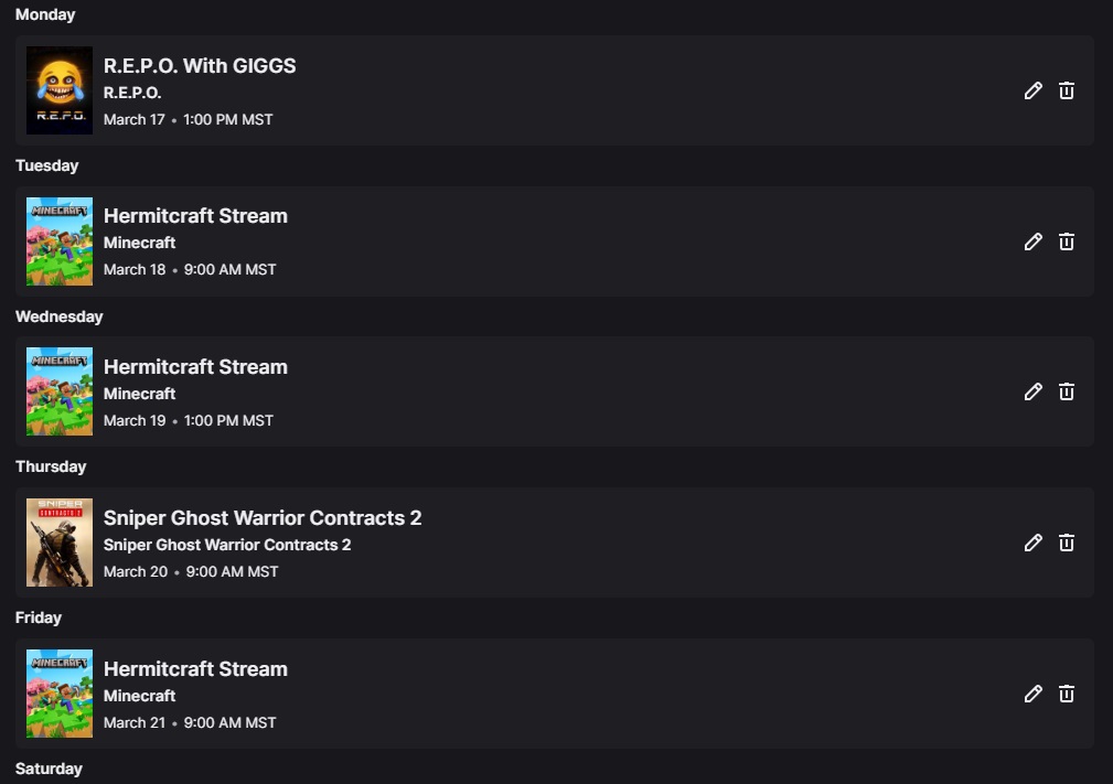 Skizz Stream Schedule Standing Seems Set! So Super!.....Uh...........Snoogins!