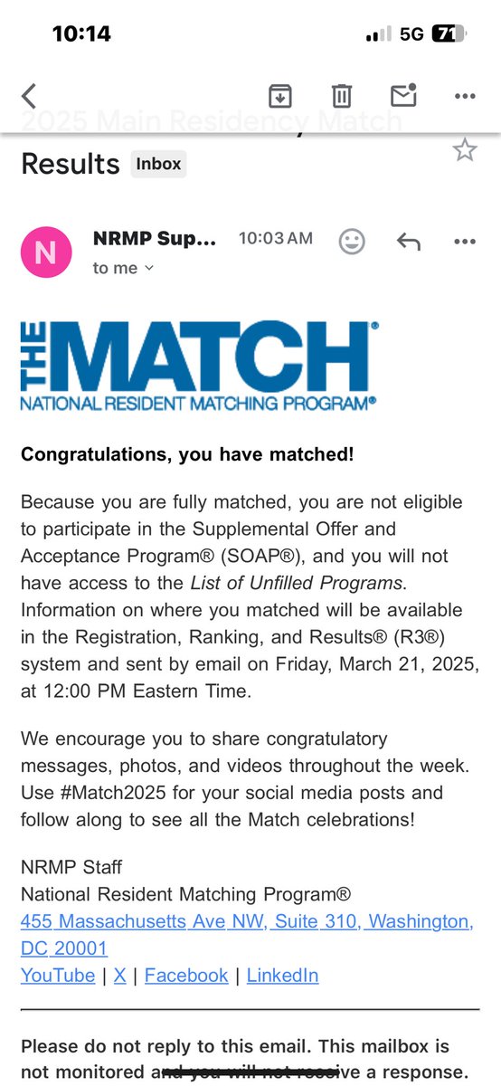 I matched!! Going to be a physiatrist. Thank you for all the people along the way who believed in me. This process would not have been possible without you!