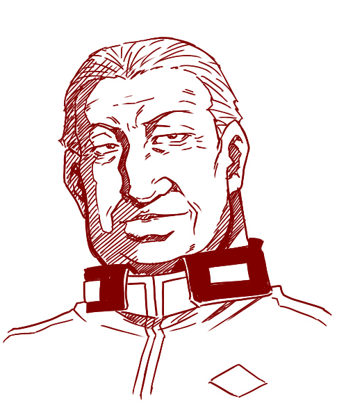 デジタル作画でおっさん初練習中
ほぼゲームのニワカ知識から初代ガンダムから
ゴップ大将(ギレンの野望だと嫌いだけど
最近の再評価ゴップが結構好き) 