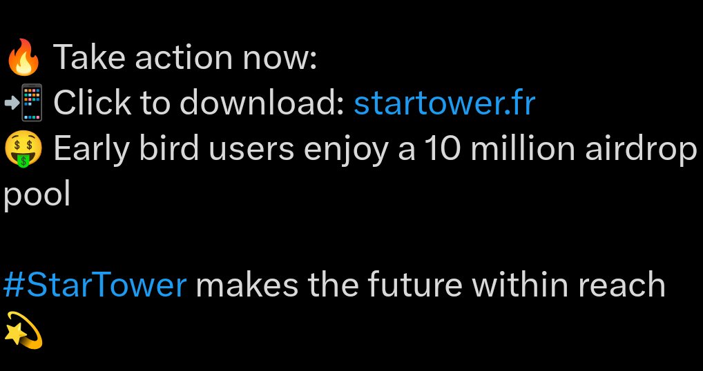 holacreq's tweet photo. 🕹️ AIRDROP promised by
@StarTowerChain adopts the RIP mechanism to realize the sharing and interacting of smart device resources.
Constructing a global intelligent mobile node network
In short a new Depin similar to #azen and #Nodecoin
Steps in CS and yes we are very early https://t.co/HpYSjHxpmQ