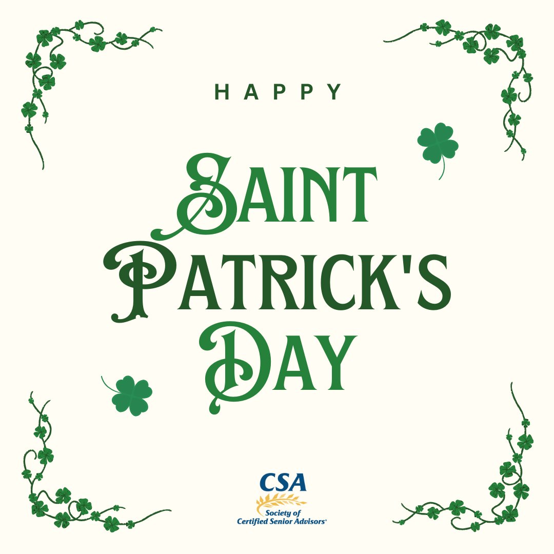 🍀 This St. Patrick’s Day, we feel lucky to work with professionals who make a difference in the lives of older adults every day! 💚 Thank you for your dedication to helping seniors thrive! #StPatricksDay #CSACommunity #GoGreen