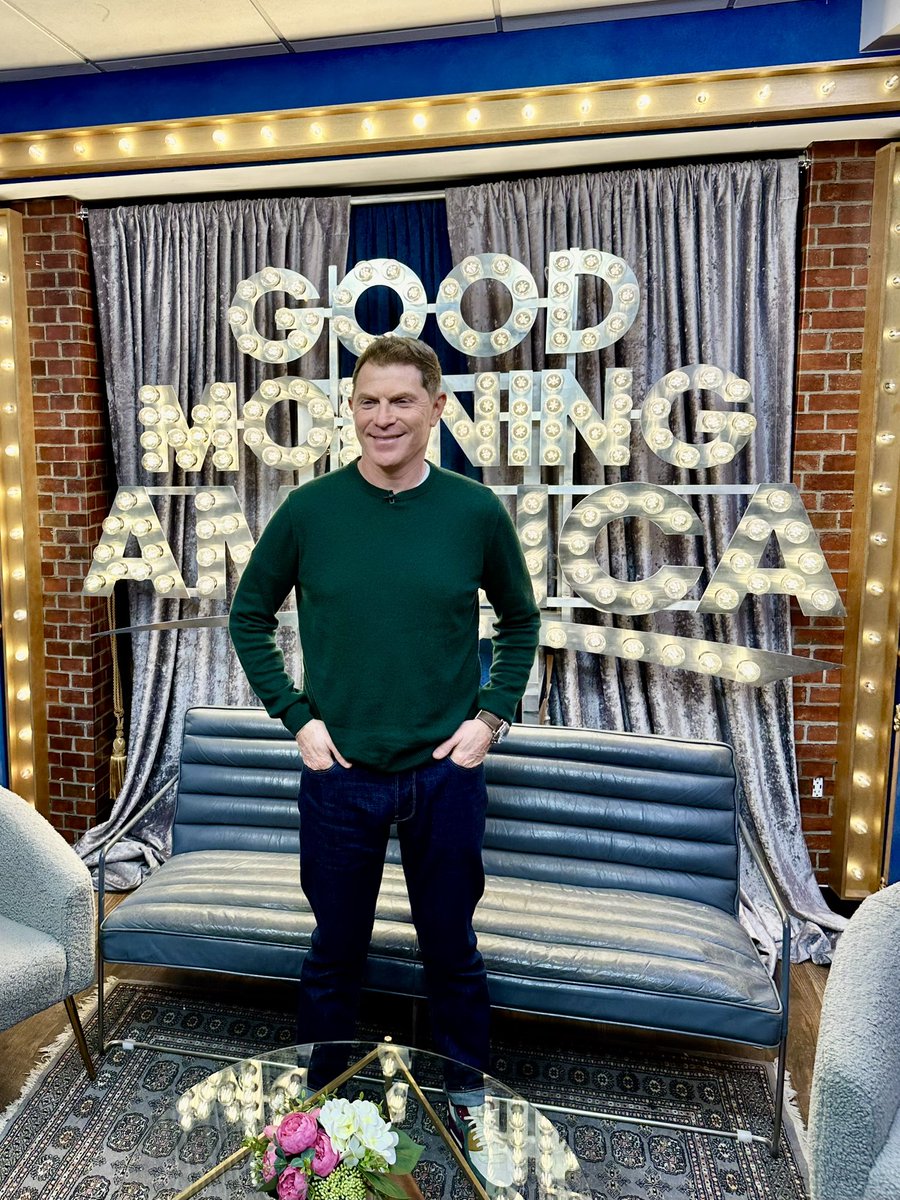 Bobby Flay (@bflay) on Twitter photo Tune into <a href="/GMA/">Good Morning America</a> this morning around 8:30am… we’re cooking a #StPatricksDay inspired meal and talking <a href="/madebynachoflay/">Made by Nacho</a> Every Bite Gives Back Campaign! Tune into <a href="/GMA/">Good Morning America</a> this morning around 8:30am… we’re cooking a #StPatricksDay inspired meal and talking <a href="/madebynachoflay/">Made by Nacho</a> Every Bite Gives Back Campaign!