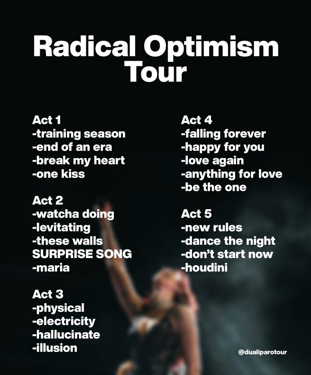 lipasdaily's tweet photo. #RadicalOptimismTour Official setlist! https://t.co/2zKC4d6RRO