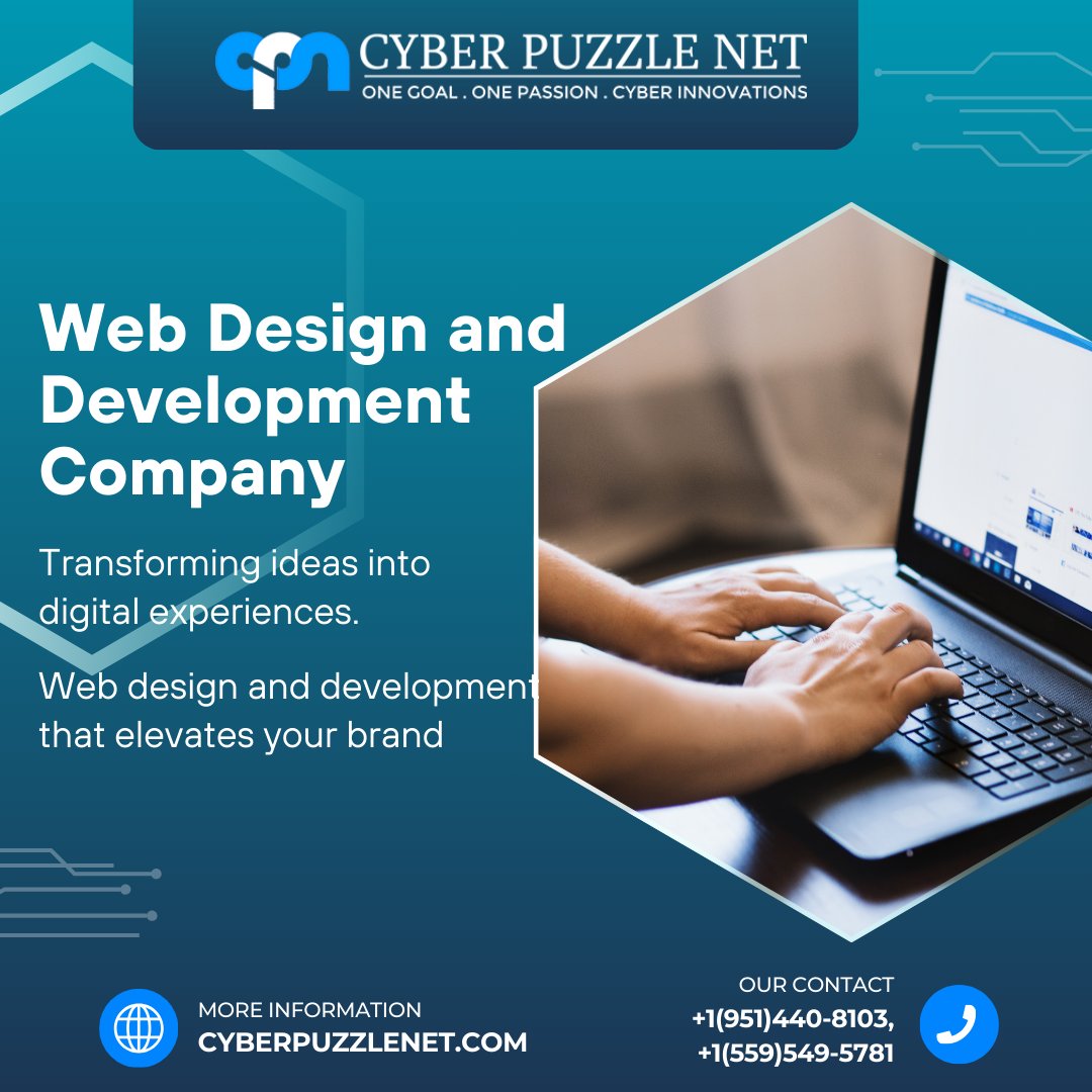 cyber_puzzle's tweet photo. Cyber Puzzle Net, we specialize in transforming ideas into reality through cutting-edge software solutions, innovative web designs, mobile applications, and comprehensive digital marketing strategies.
https://t.co/wcxx4MfHgC
#cyberpuzzlenet #webdesign #webdevelopment https://t.co/zZkol7XnZ0