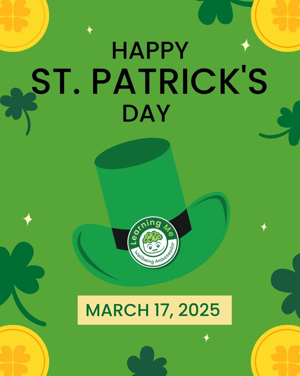 LearningMeEdu's tweet photo. 🍀 Happy St. Patrick’s Day from Learning Me! 🍀
Today, let’s celebrate luck, learning and a little bit of magic! All at Learning Me wish you a wonder-filled day, full of kindness, curiosity and luck! #LearningMe #StPatricksDay https://t.co/kQblAoKb5x