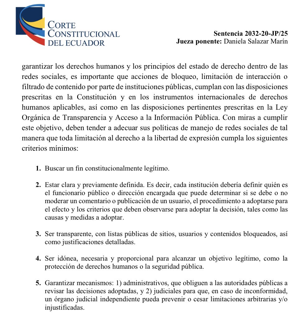 🔵¿Puede una institución pública en sus redes sociales bloquear a usuarios y/o limitar sus opiniones?

#LaCortedice que, prima facie, no es posible bloquear el acceso a un usuario o impedir la publicación de comentarios en la página institucional de una entidad pública. Ya que